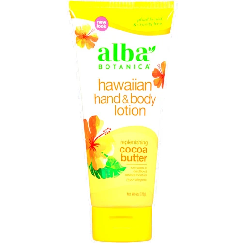 Alba Botanica Hawaiian Hand & Body Lotion, Replenishing Cocoa Butter, 6 Oz