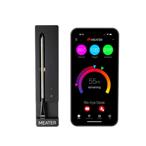 MEATER [NEW] MEATER SE: Wireless Smart Meat Thermometer with Bluetooth | Measures Internal & Ambient Temp | Perfect for Oven, Grill, Kitchen, BBQ, Rotisserie, Air Fryer | Equipped with Black Charger
