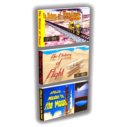 Fliptomania Planes, Trains, and Rockets Flipbook (3 Pack)