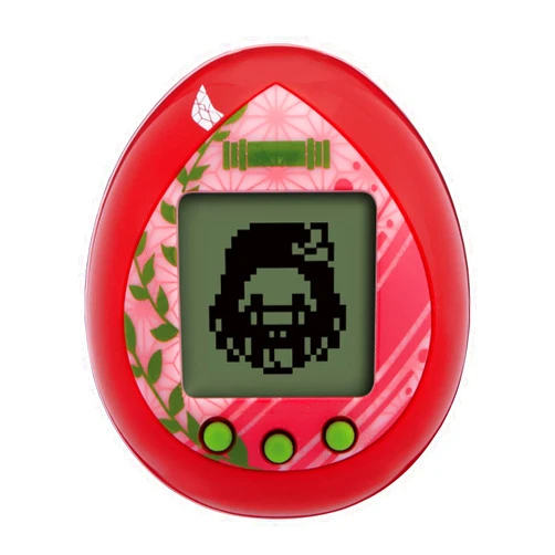 BANDAI Kimetsu Tamagotchi Yuraku Hen Burst Color - Preloaded Electronic Game - Tamagotchi - Demon Slayer - Red