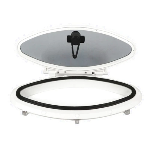 Acouto Boat Portlight Window Stainless Steel Tempered Glass ABS Anti Aging Oval Porthole for Boat Yacht Ship RV
