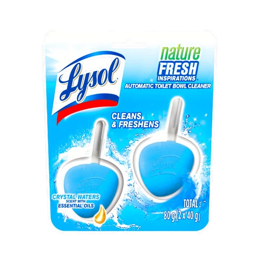 Lysol Automatic In-The-Bowl Toilet Cleaner, Cleans and Freshens Toilet Bowl, Atlantic Fresh Scent, 2 Count (Pack of 1)