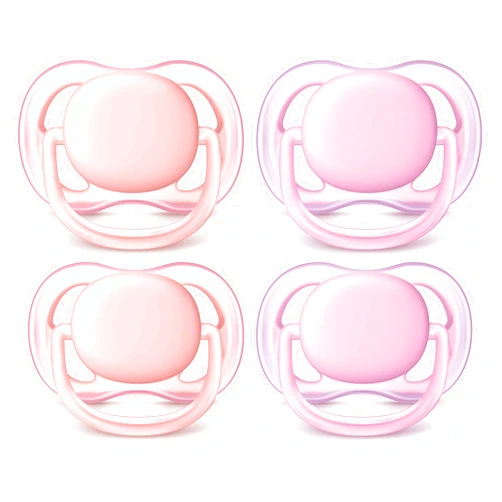 AVENT Philips AVENT Ultra Air Pacifier 0-6 Months, Pink/Peach, 4 Pack, SCF245/40