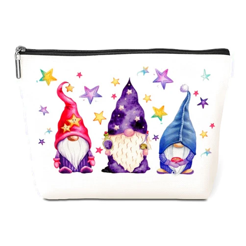 Jeilink Watercolor Magic Gnome Star Makeup Bag Cosmetic Bags Gnomes Gifts for Women Gnome Lovers Daughter Girl BFF Friend Sister Bestie Nurse Wife Mom Friendship Birthday Christmas Toiletry Bag