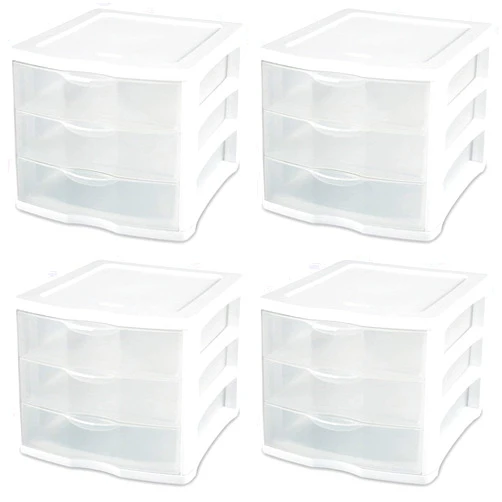 STERILITE 9.625 in. H x 11 in. W x 13.5 in. D Stackable Drawer Organizer (Pack of 1)