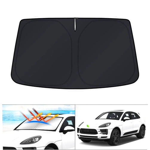 KUST Windshield Sun Shade for 2014-2024 Porsche Macan Accessories Sunshade Window Sun Visor Protector Foldable Blocks UV Rays Keep Your Car Cooler