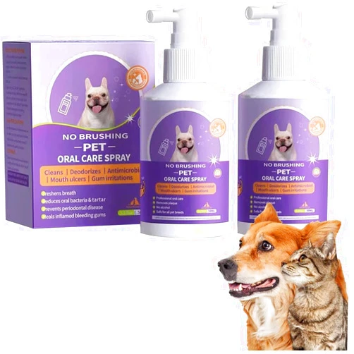 Nchampionba Petry Oral Spray for Dogs, Pet Oral Spray to Clean Dogs & Cats' Teeth, Petry Teeth Cleaning Spray Healthpety Oral Spray for Dog, Pet Breath Freshener Oral Spray. (50ML, 2PCS)
