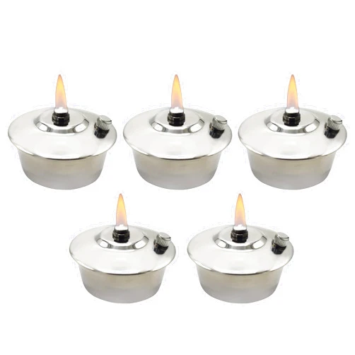 VISION TEK MED 5 Piece Stainless Steel Alcohol Lamp Burner Thickened Explosion-Proof Craft Laboratory Chemistry Alcohol Burner Dental Lad Lamp with Wick