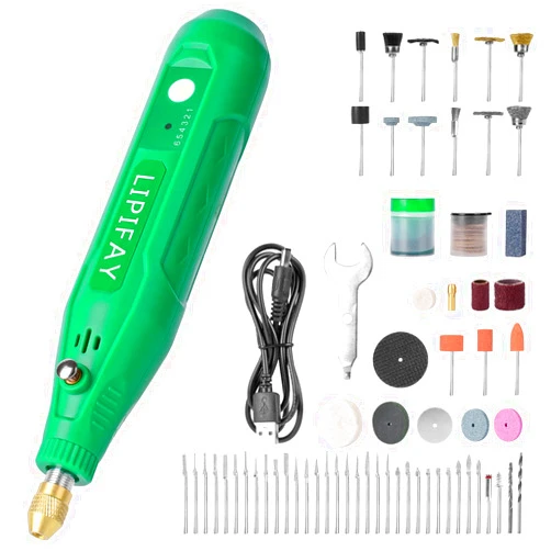 LIPIFAY Cordless Rotary Tool Kit, Engraving Pen Tool Kit, Multi-Functional USB Electric Corded Micro Engraver Etching Pen DIY Hand Jewelry Glass Carved Wood Electric Drill Set