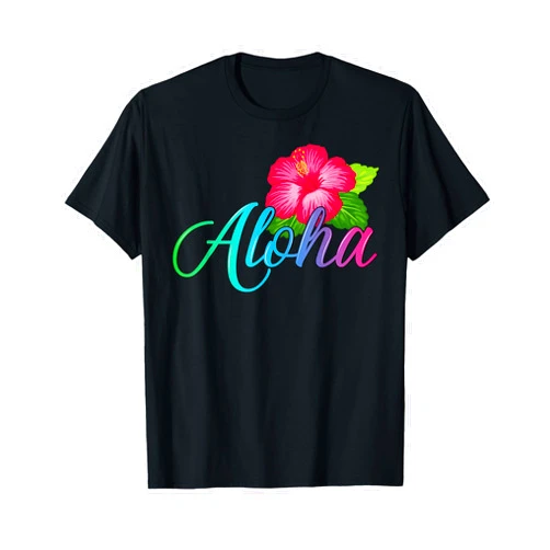 Funny Aloha Gift Ideas Aloha Hawaii Beach Hawaiian Island Flower Luau Party Vintage T-Shirt