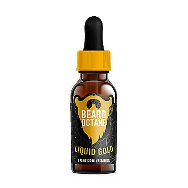 Beard Octane - Liquid Gold Beard Oil - 1 fl. Oz. - Premium Beard Care with Jojoba Oil - Beard Itch and Dry Skin Relief - All Natural Ingredients - Handcrafted in the USA