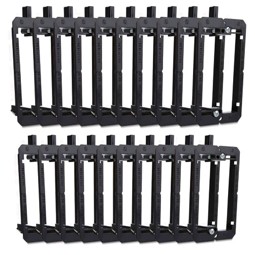 EOEXN 20 Pack Single Gang Low Voltage Mounting Bracket, Flush Mounting Wall Plate, Pass Through Wall Plates for Networking, HDMI, Coaxial Cables, Speaker Wires-Black