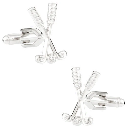 Cuff-Daddy Crossed Clubs Golf Golfer Silver Cufflinks with Presentation Box