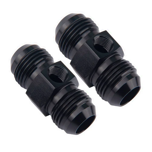 EVIL ENERGY 10AN Male to 10AN Male Flare Union Coupler with 1/8 NPT Gauge Port Fitting Adapter 2PCS