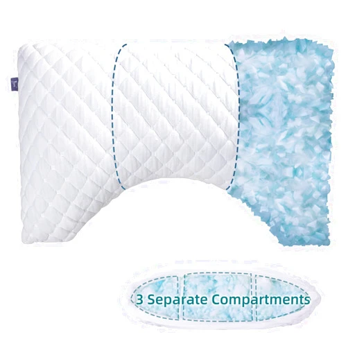 LOFE Side Sleeper Pillows for Adults - Adjustable 3 Compartments of Side Sleeper Pillow, Curved Side Sleeper Neck Pillow, CertiPUR-US Supportive Pillow for Side Sleepers, Queen Size Bed Pillows