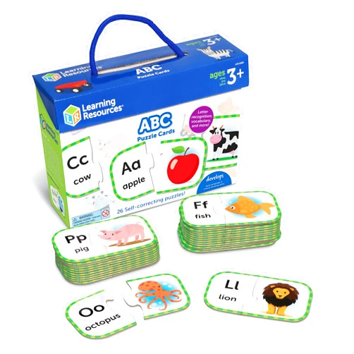 Learning Resources ABC Puzzle Cards, Kindergarten Readiness, Self Correcting Puzzles, Alphabet Learning Games, Puzzles for Toddlers, Ages 3+