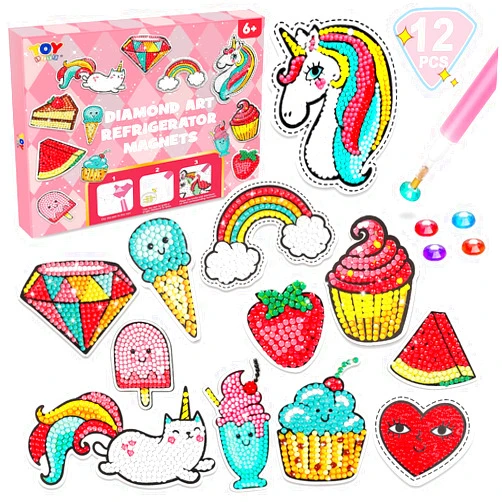 TOY Life Diamond Painting Magnets Diamond Painting Kits for Kids - Diamond Art for Kids Arts and Crafts for Girls Ages 8-12 Unicorn Diamond Painting for Kids Dot Art Gem Painting Gem Art Kits for Kids