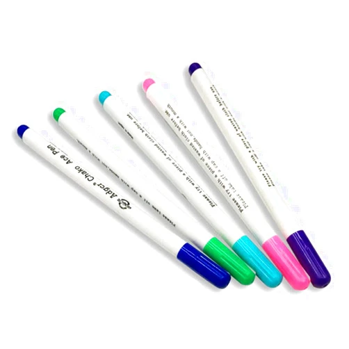 Andaa 10 Pcs Disappearing Ink Fabric Marker Pen Vanishing Air Erasable Pen Water Erasable Pen For Sewing Creating Washable Art and Lettering,Temporary Marking,Auto-Vanishing Pen for Cloth,5 Colors