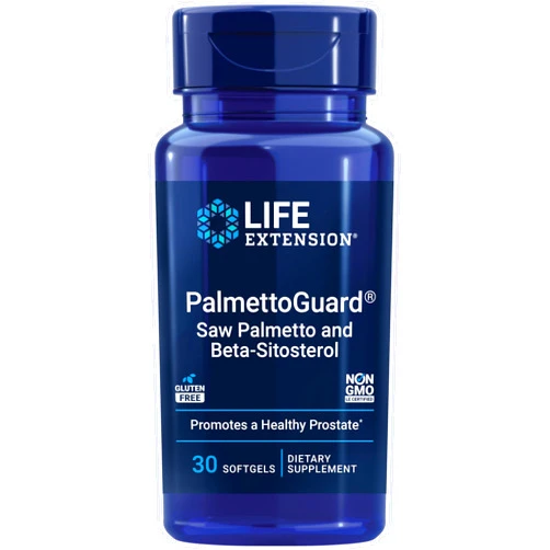 Life Extension PalmettoGuard Saw Palmetto & Beta-Sitosterol – Supports Healthy Prostate Function & Hormone Metabolism Health – Supplements for Men - Gluten-Free, Non-GMO – 30 softgels