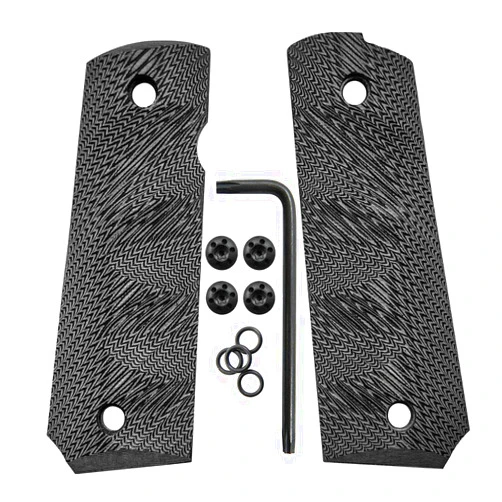 Cool Hand 1911 G10 Grips, for Full Size Government Commander, Gun Screws Included, Standard/Magwell Cut, for Left and Right Handed, Finger Grooves, Ambi Safety Cut