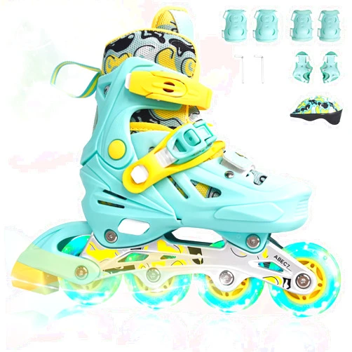 Fotoumgl Roller Blades for Girls Ages 4-8, Kids Roller Blades with Full Light up Wheels, Outdoor Adjustable Inline Skates for Girls Boys Beginners, Roller Blades for Christmas Birthday New Year Gift