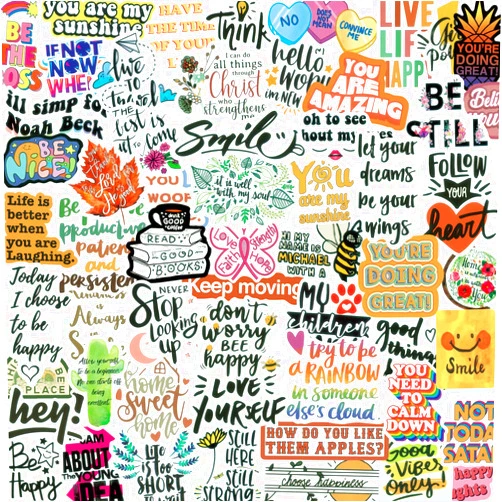 Yodeeni 200PCS Inspirational Stickers for Water Bottles, Motivational Stickers for Adults, Teens, Teachers, Vinyl Waterproof Laptop Sticker for Hydroflasks Journaling Scrapbooking Vision Board Supplies