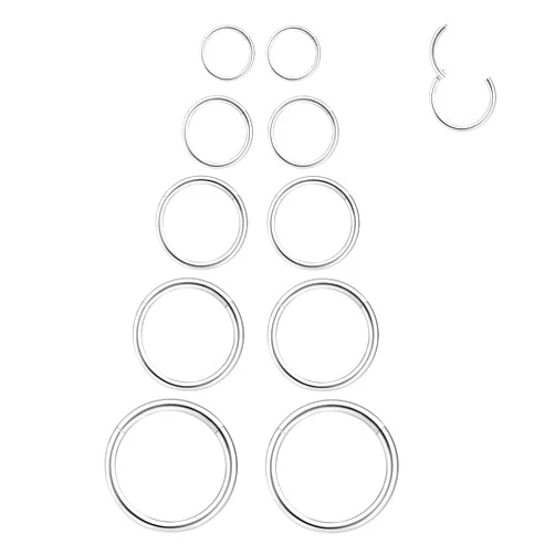 LEE&RO 16G 6MM 7MM 8MM 9MM 10MM Hinged Clicker Septum Rings 16G Nose Hoop Tragus Helix Cartilage Hoop Earrings