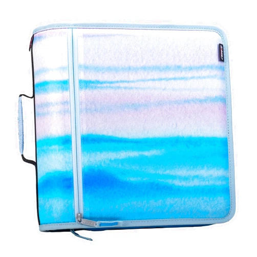 Case it Case-it The Mighty Zip Tab Zipper Binder - 3 Inch O-Rings - 5 Color Tab Expanding File Folder - Multiple Pockets - 600 Sheet Capacity - Comes with Shoulder Strap, D-146 Watercolor Sky