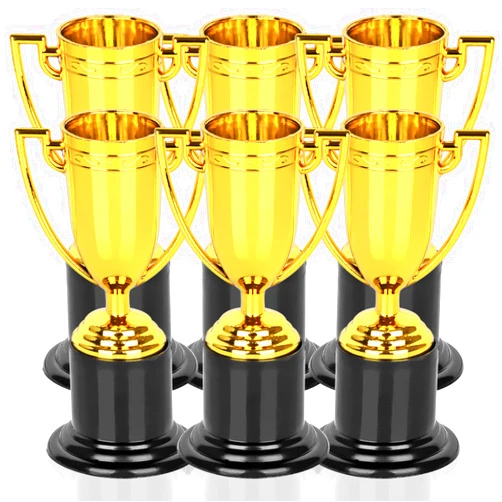 WINKIO Mini Trophies,Gold Trophy Award, Plastic Trophies for Kids, 4 Inch Trophy Cups, Award Trophies for Party Favors, Props, Rewards, Winning Prizes, Competitions Ceremony Parties Favor