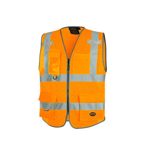 Pioneer Safety Vest for Men – Hi Vis Reflective Mesh Neon 9 Pockets Zipper - Construction Traffic Security Work Yellow/Green