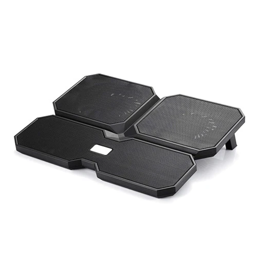 EEDSDLTQ 2 USB Ports Black Design Laptop Cooling Pads with Four Silent Fans Adjustable Angle Notebook Cooler