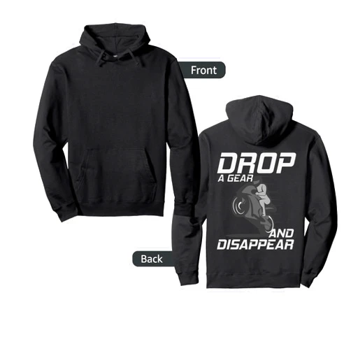 Jax Motorcycle Gear Funny Motorcycle Gift - Drop A Gear And Disappear Road Bike Pullover Hoodie