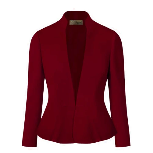 Hybrid & Company Women's Casual Work Office Elegant Open Front Premium Nylon Blazer Jacket