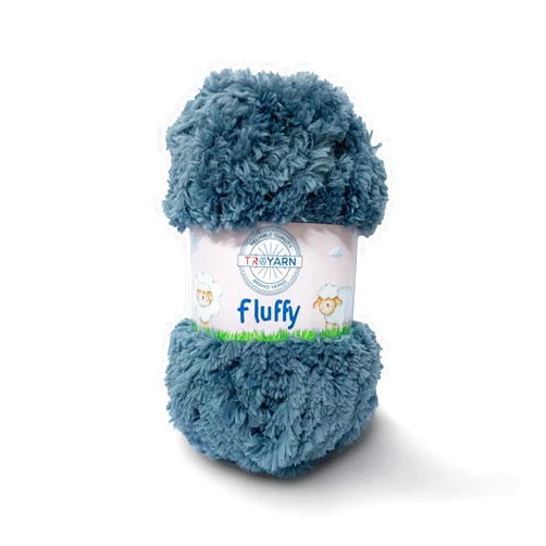 Troyarn Fluffy (1- Skeins Pack) 100% Polyester Comfy Chunky Yarn Bulky Weight #5 for Crocheting and Knitting 3.52 oz (100 gr) / 71 Yds (65 m) (10705 - Grey)