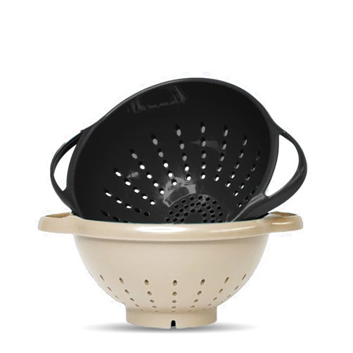 Crisp 2 Pack Mini Colander Berry Baskets - Plastic, Durable Kitchenware, Dishwasher Safe - Made in the USA - Black