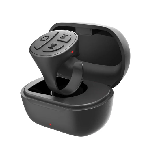 STDFORU TikTok Scrolling Ring Auto Clicker for Live Bluetooth Scroller Ring Camera Shutter Remote Control TIK Tok Scrolling Ring for iPhone Android (Black)