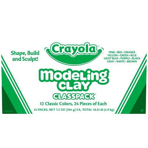 Crayola Modeling Clay Classpack (24 Packs), Bulk Modeling Clay for Kids, 12 Colors, Nontoxic, Classroom Supplies for Kids Arts & Crafts