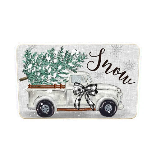 Artoid Mode Truck Xmas Tree Winter Doormat, Christmas Home Decor Low-Profile Switch Rug Door Mat Floor Mat for Indoor Outdoor 17x29 Inch