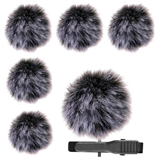 Vin Beauty 5 Pack Furry Outdoor Microphone Windscreen Muff, Lavalier Wind Muff Lapel Microphone Reduce Wind Noise, Dead Cat Wind Cover Pop Filter Dead Cat Windscreens Windshield for Mini MIC (Black/White)