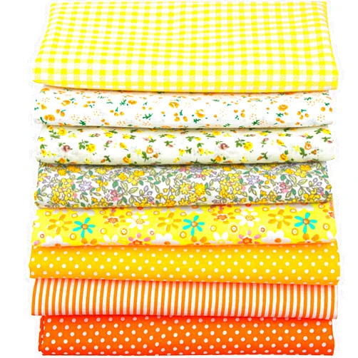 Aubliss 8pcs Fat Quarter Fabric Bundles (100% Cotton - 19.6‘’ x 19.6‘’ / 50cm x 50cm) Quilting Cotton Craft Fabric Pre-Cut Squares Sheets for Patchwork Sewing Quilting Crafting