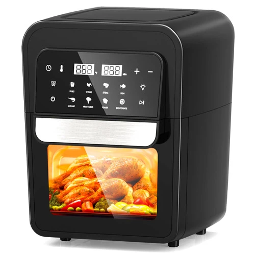 ICONITESHO 8-in-1 Air Fryer, 6.5 Quart Airfryer Oven, Air Fryers Toaster Oven Combo with Digital Touchscreen, Removable Door Design, Stainless Steel, ETL Certified, Black