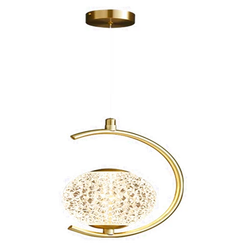 JKSVTF Ceiling Lamp Contemporary 5W LED Ceiling Pendant Lighting with Acrylic Shade in Brushed Brass Finish Length Adjustable Gold Farmhouse Chandelier Dimmable Copper Hanging Light