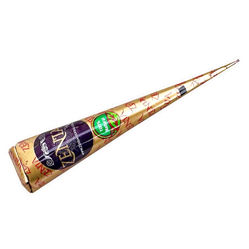 Zenia 100% Natural Temporary Tattoo Paste Cone | 1 Cone 25 grams | Indian Body Art Painting Drawing Tattoos Freckles (Reddish-Brown Color)
