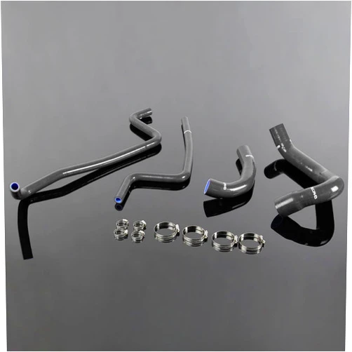 G-PLUS High Performance 3-Ply Silicone Radiator Heater Hose Clamps Kit Compatible With Jeep Wrangler TJ 4.0L 1997-2001 98 99 00 4PCS Black