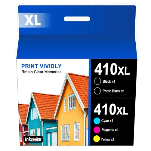 Inkstellar 410XL 410 Ink Cartridges Replacement for Epson 410XL 410 XL T410XL T410 Combo Pack Compatible for Expression XP-640 XP-830 XP-7100 XP-530 XP-630 XP-635 (PhotoBlack Black Cyan Magenta Yellow, 5 Pack)