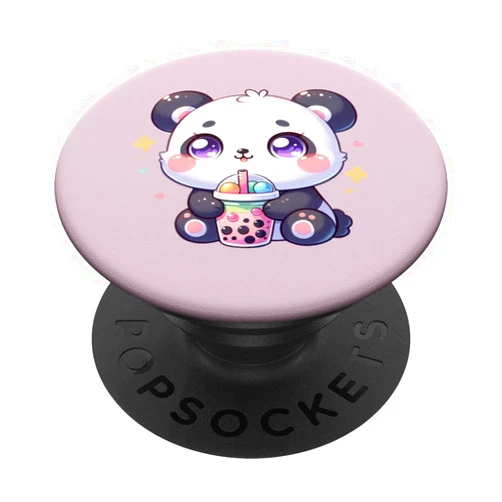 Kawaii Chibi Panda Bear Bubble Tea Boba Outfits Kawaii Panda Drinking Boba Bubble Tea Cute Anime For Kids PopSockets Standard PopGrip