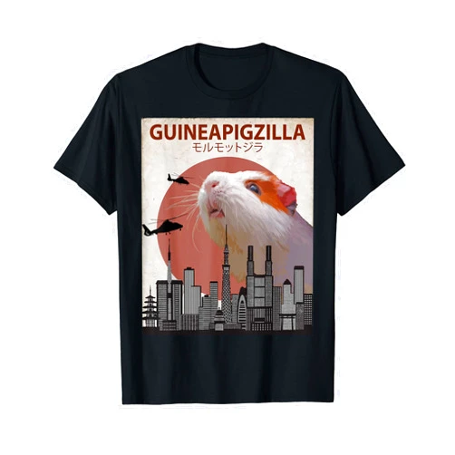 Guinea Pig Cute Animal Tee Shirts Guineapigzilla Funny Guinea Pig T-Shirt Gift T-Shirt