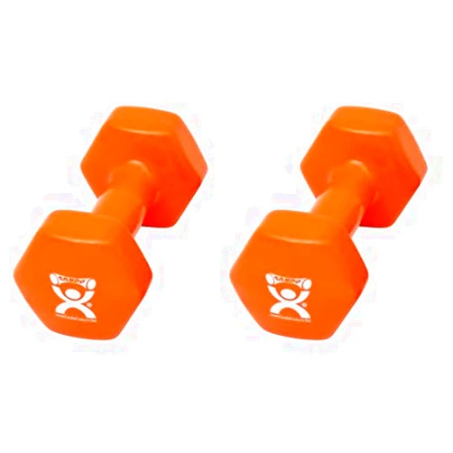 CanDo Vinyl Coated Dumbbell Orange 10 lb Single 1pc Handheld Weight for Muscle Training and Workouts, Color Coded Anti-Roll Home Gym Equipment, Beginner and Pro…