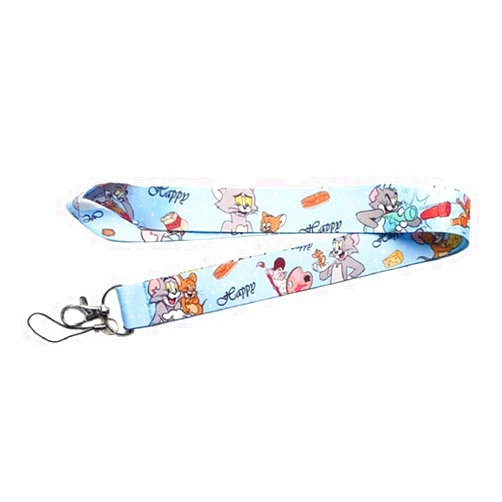 TCB Creations Tom Cat and Jerry Mouse Blue ID Holder Lanyard Keychain