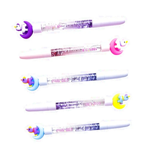 NUOBESTY 5Pcs Cartoon Gel Pens Kawaii Household Writing Pens for School and Exam Supplies Random Colors Multi Functional Fine Point for Note Taking and Creative Writing